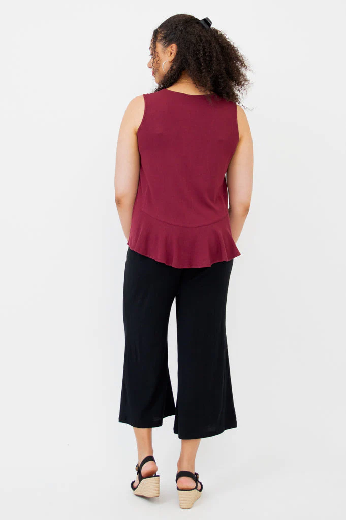 Ginny Tank, Burgundy, Linen Bamboo - Final Sale - Image 10