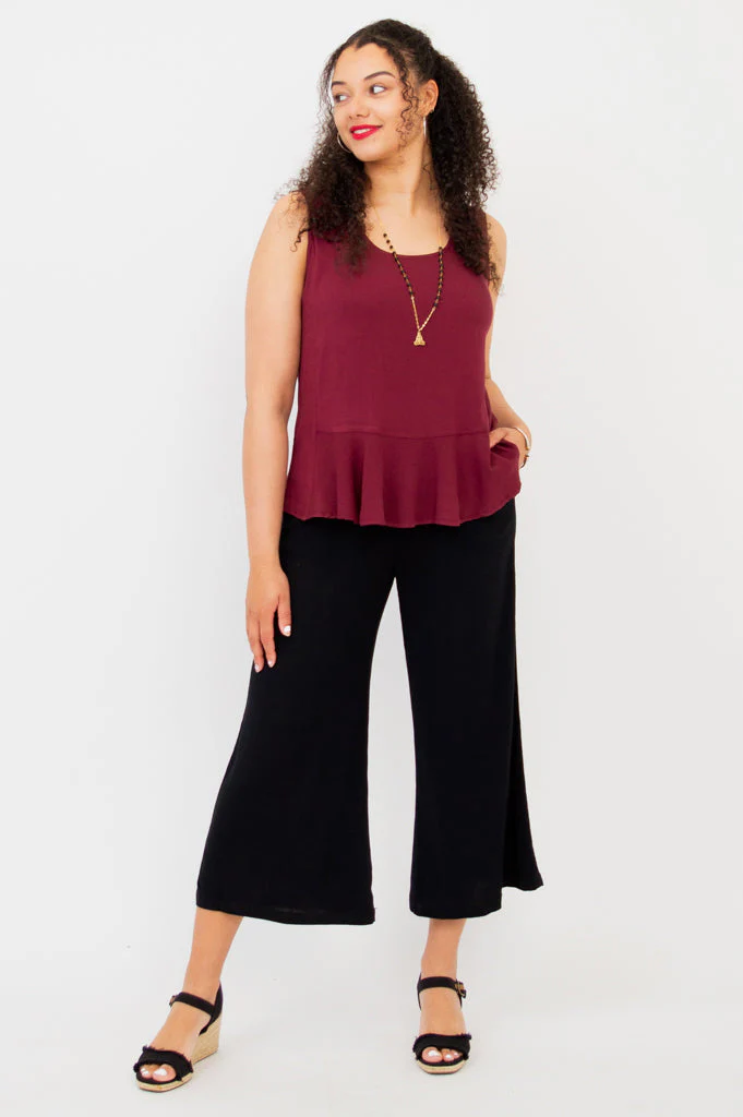 Ginny Tank, Burgundy, Linen Bamboo - Final Sale - Image 5