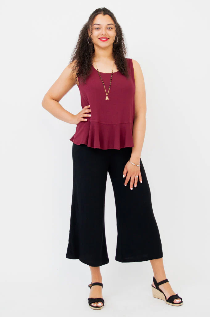 Ginny Tank, Burgundy, Linen Bamboo - Final Sale - Image 9