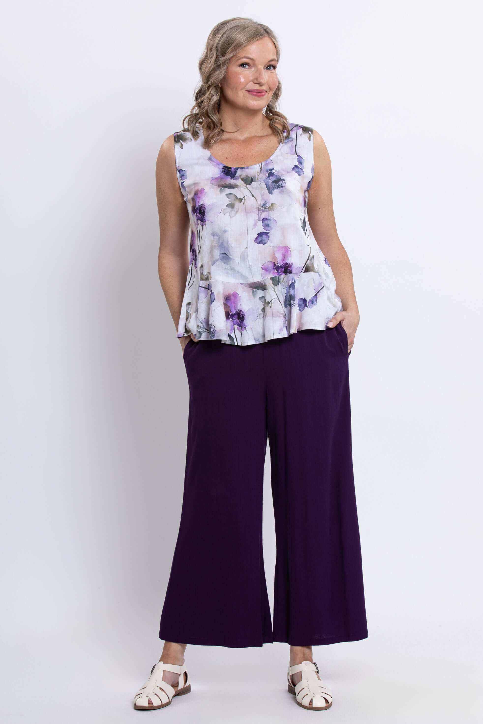 Ginny Tank, Royale Mist, Linen Bamboo - Image 2