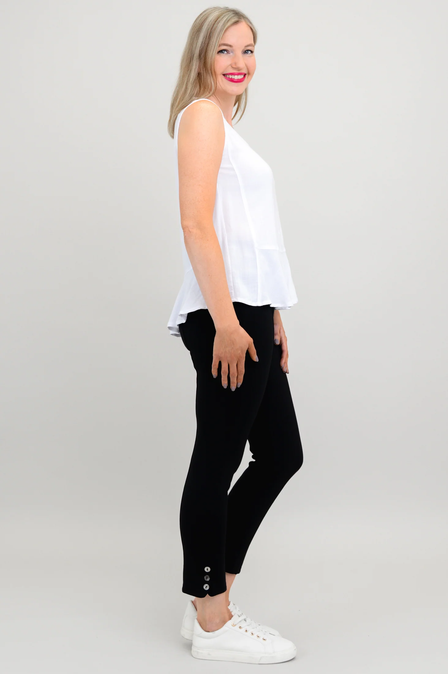 Ginny Tank, White, Linen Bamboo - Image 4