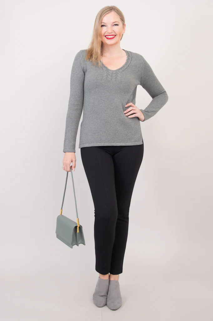 Muni Sweater, Grey, Cotton - Final Sale - Image 4