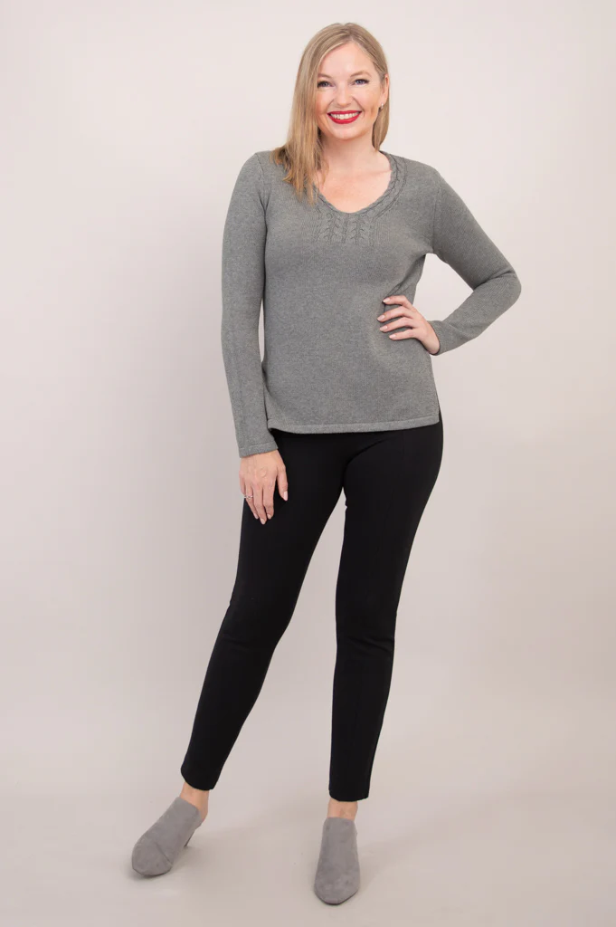 Muni Sweater, Grey, Cotton - Final Sale - Image 5