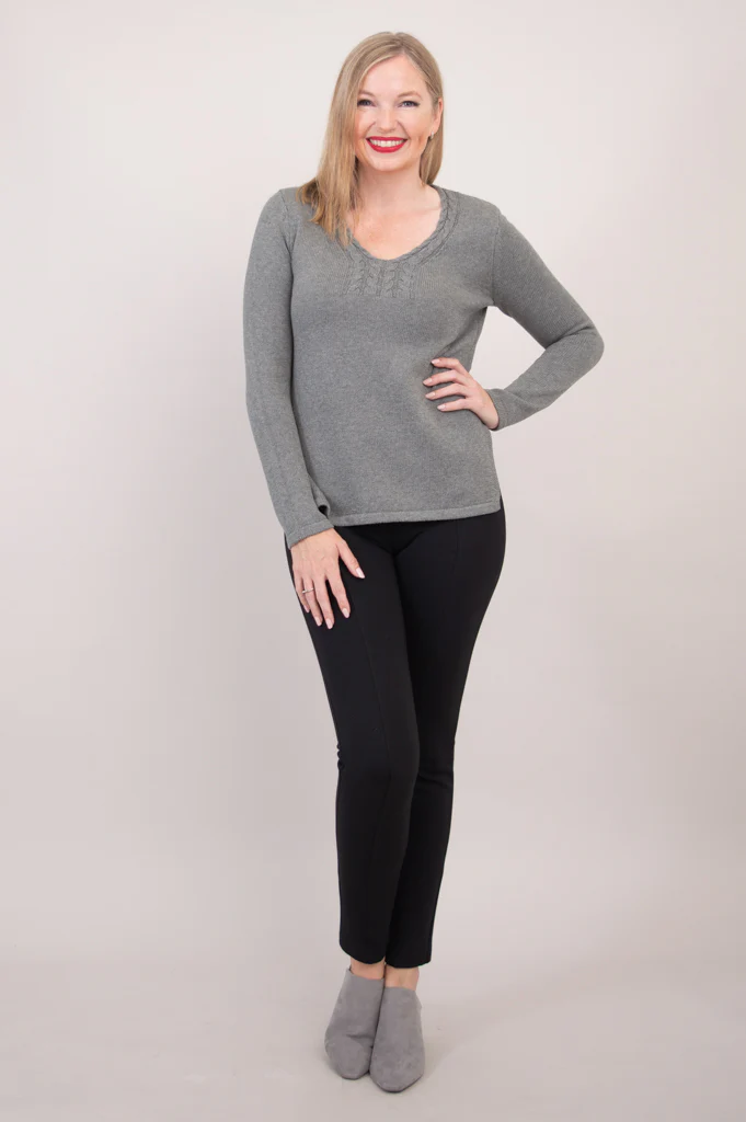 Muni Sweater, Grey, Cotton - Final Sale - Image 7