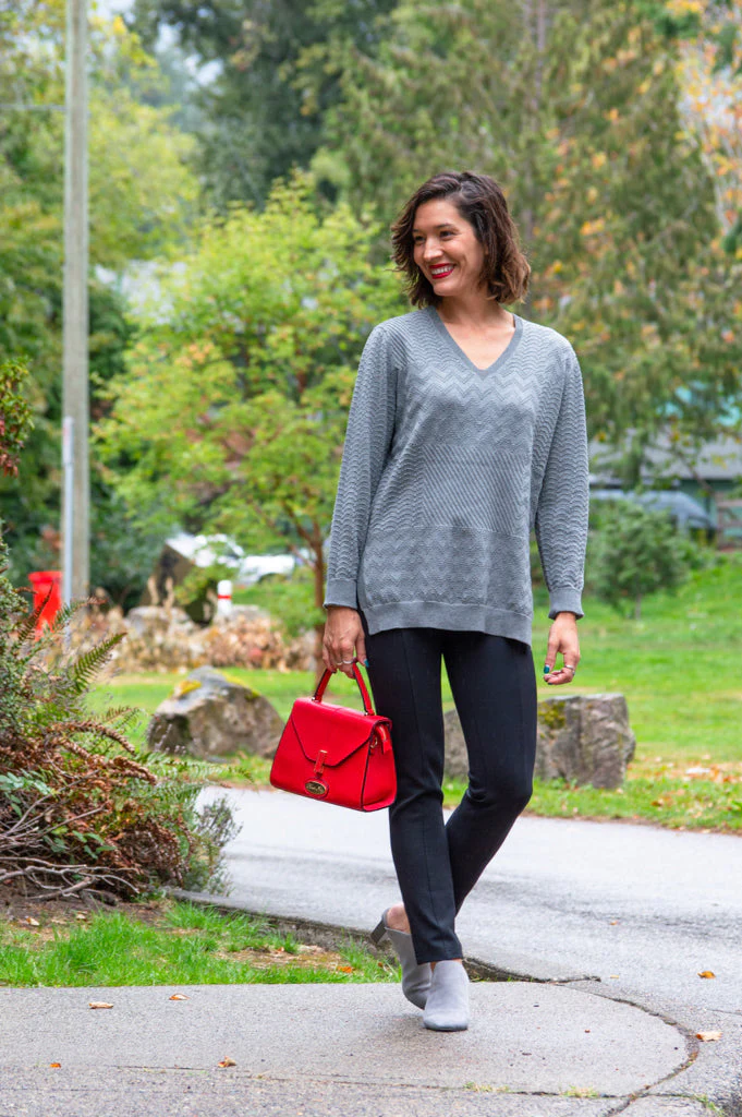 Greta Sweater,  Grey ,  Cotton - Final Sale - Image 2
