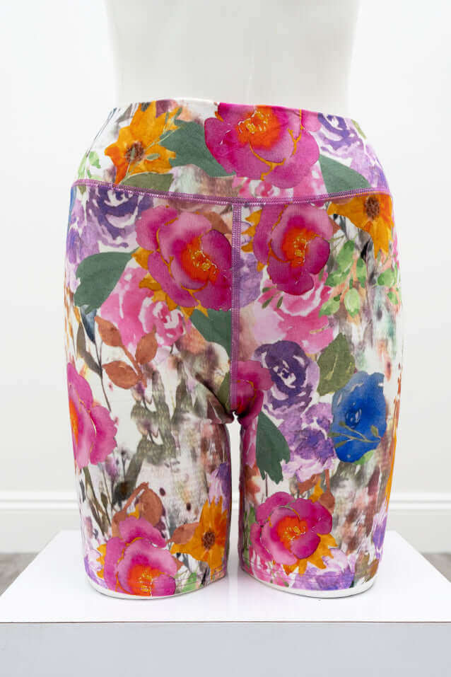 Hallie Shorts, Pink Bouquet, Bamboo