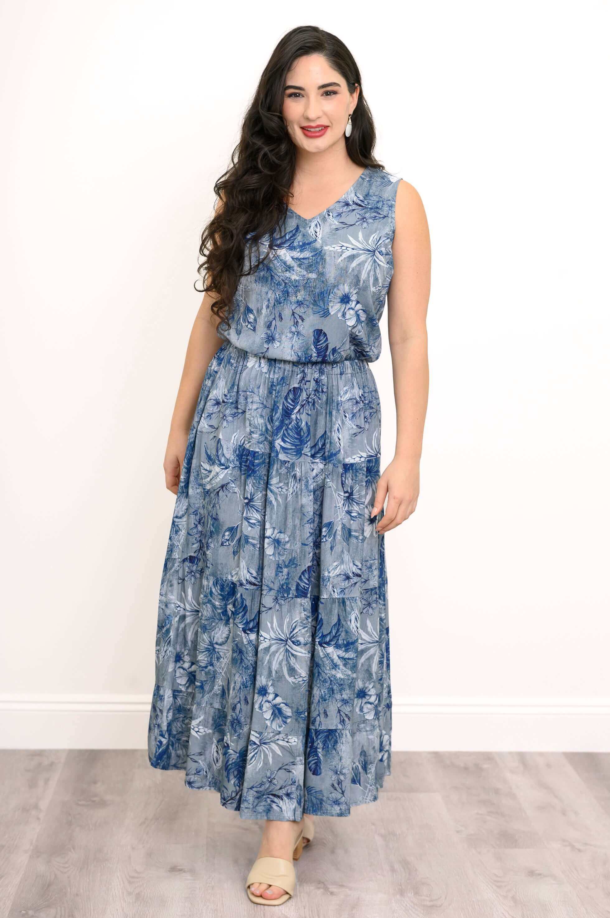 Hannah Tank, Indigo Escape, Linen Bamboo - Image 5