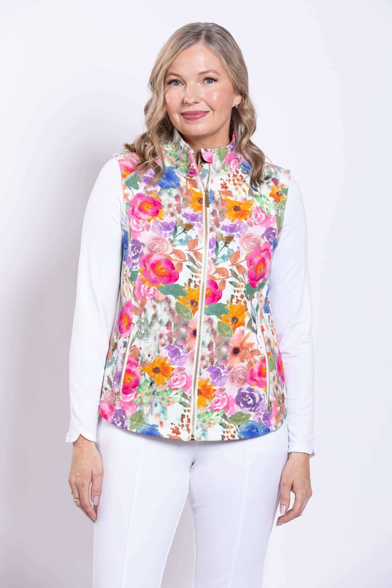 Hartford Vest, Pink Bouquet, Cotton