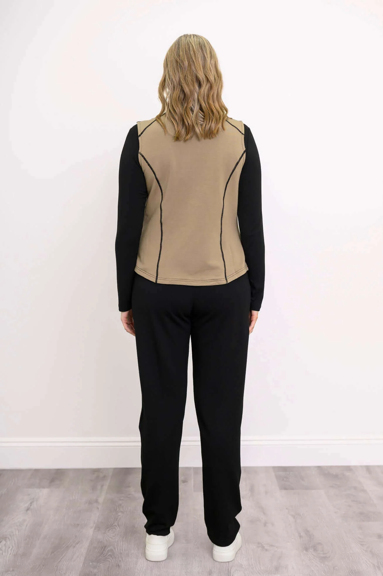 Hartford Vest, Yarn Dye Khaki, Bamboo Fleece - Image 5