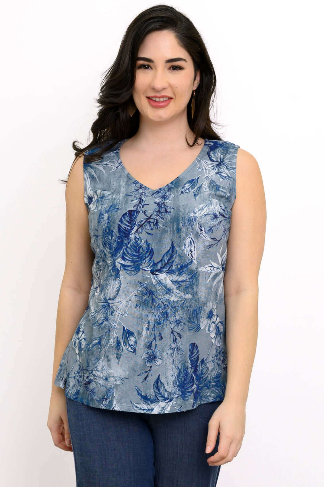 Havana Tank, Indigo Escape, Linen Bamboo