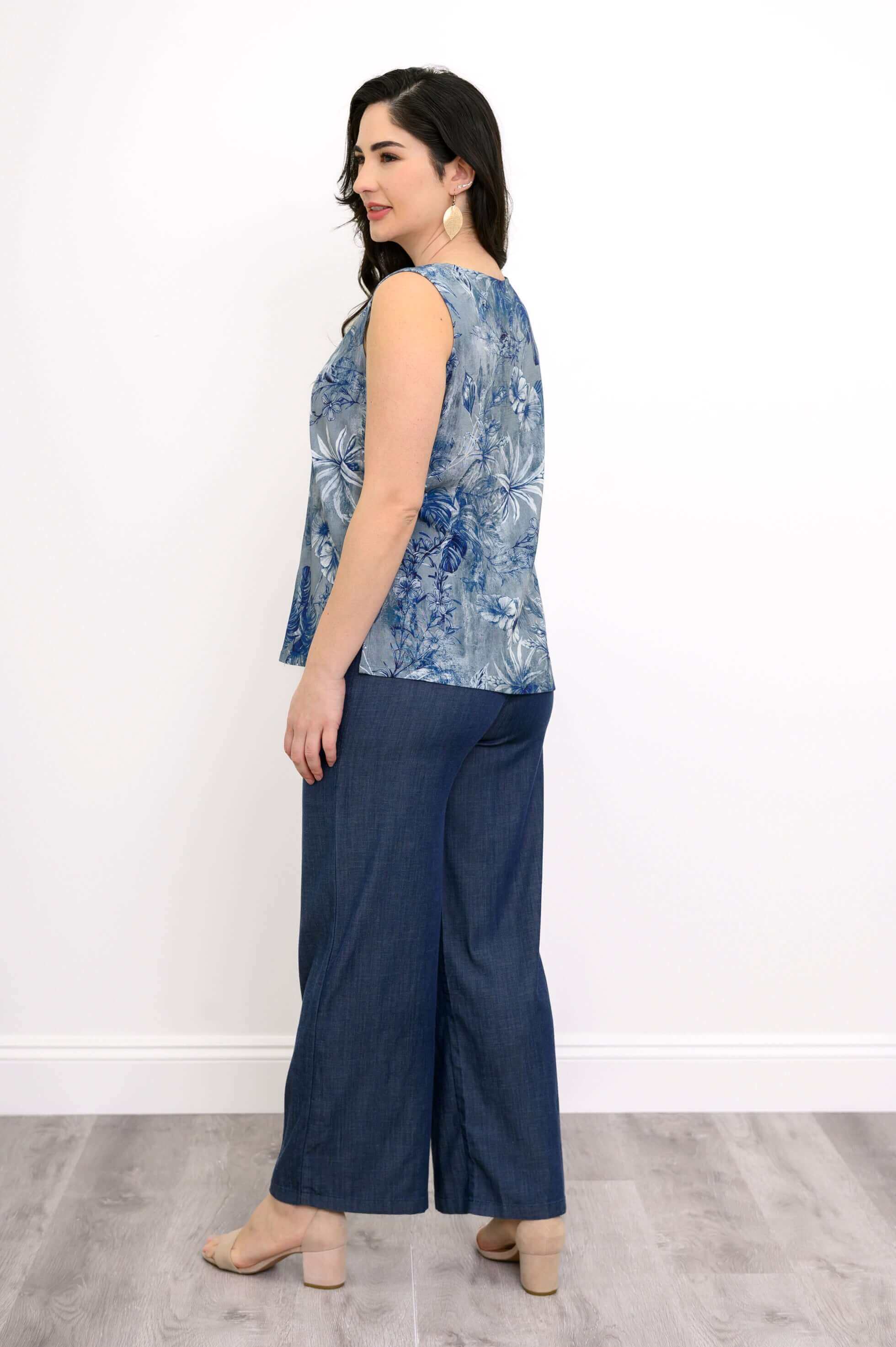 Havana Tank, Indigo Escape, Linen Bamboo - Image 5