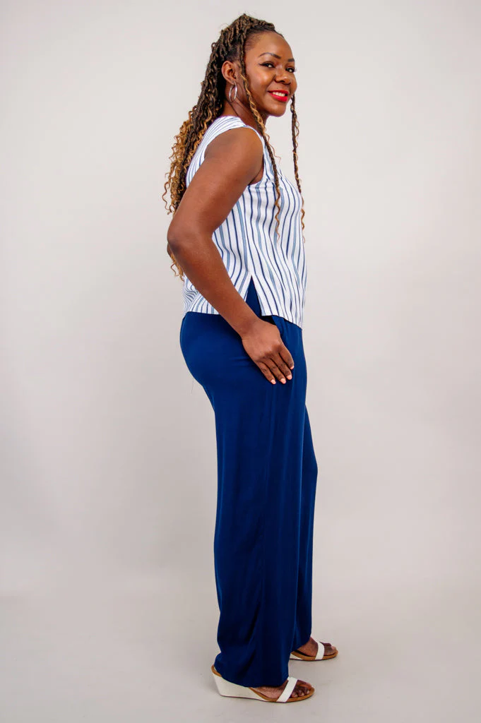 Havana Tank, Indigo Stripe, Linen Bamboo - Image 7