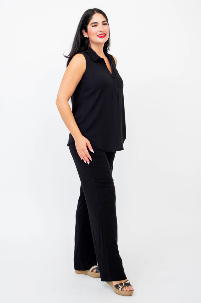 Hula Tank, Black, Linen Bamboo - Image 4