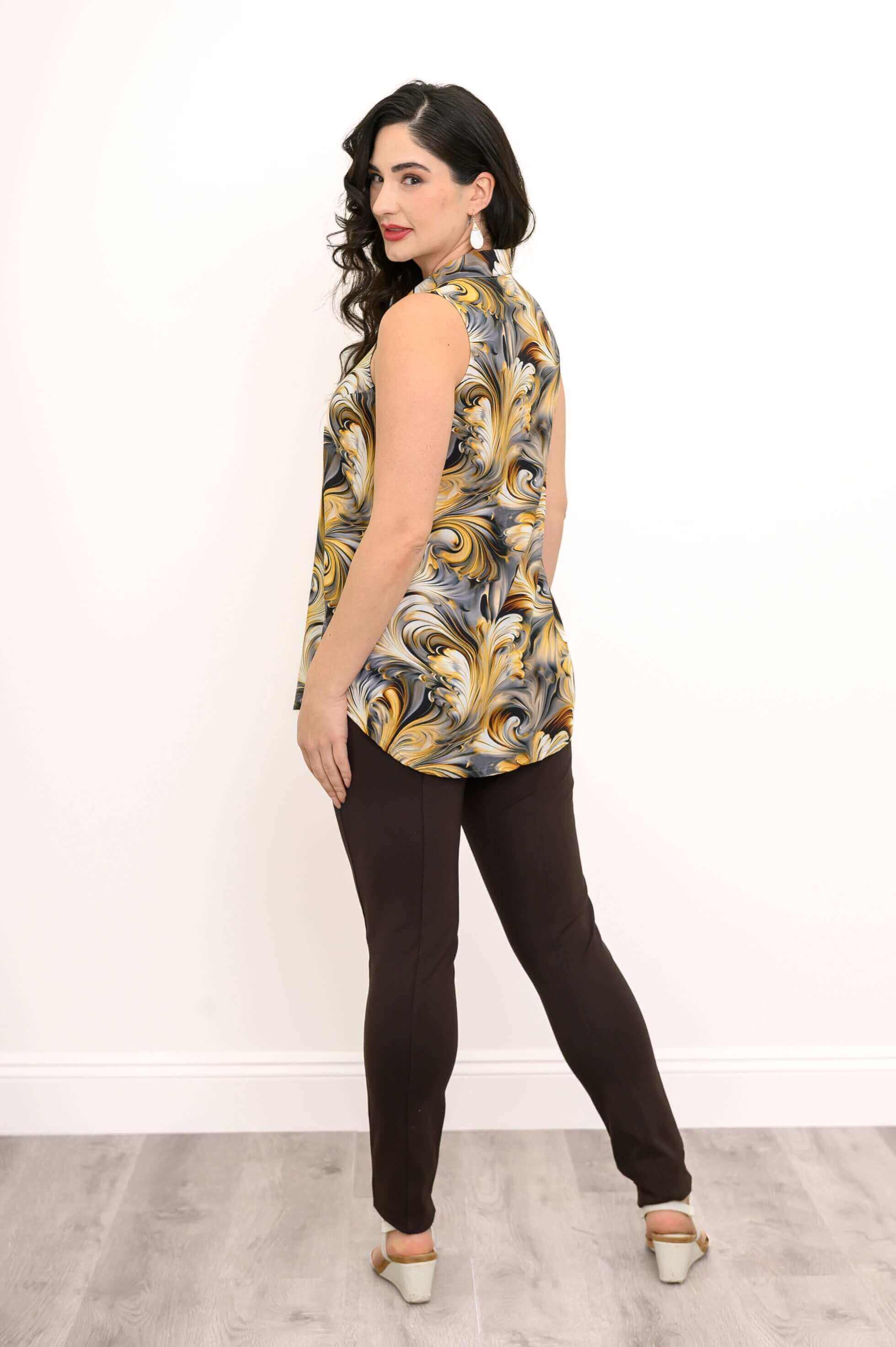 Hula Tank, Coffee Marble, Rayon - Image 5