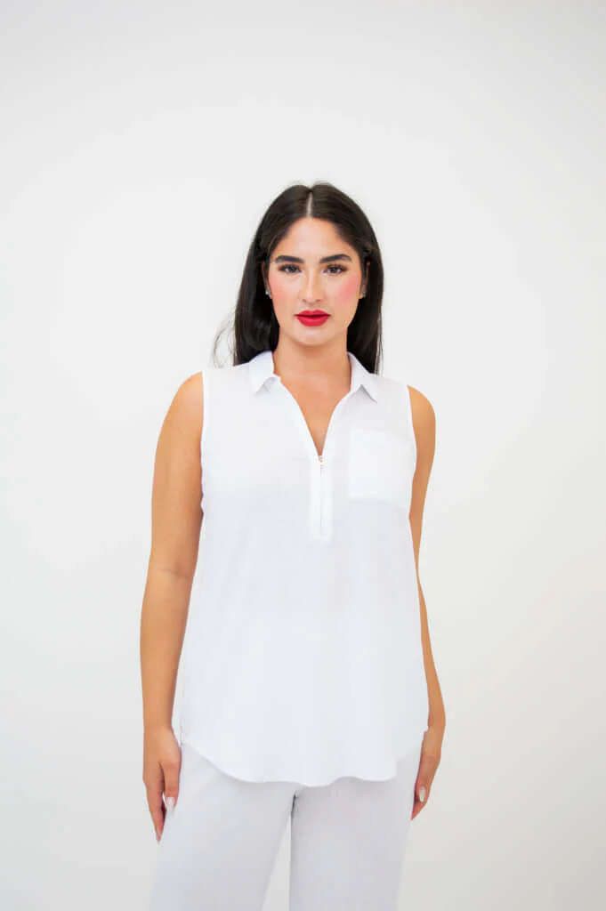 Hula Tank, White, Linen Bamboo - Image 6