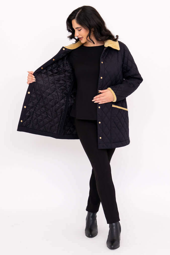 Hunan Coat, Black, Cotton - Image 4