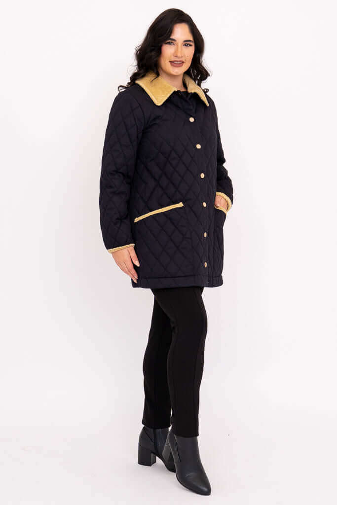Hunan Coat, Black, Cotton - Image 5