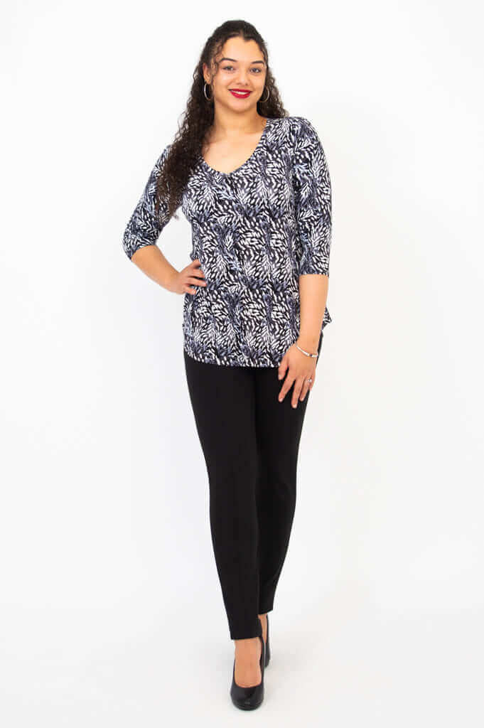 Jackie 3/4 Top, Film Noir, Bamboo  - Final Sale - Image 3
