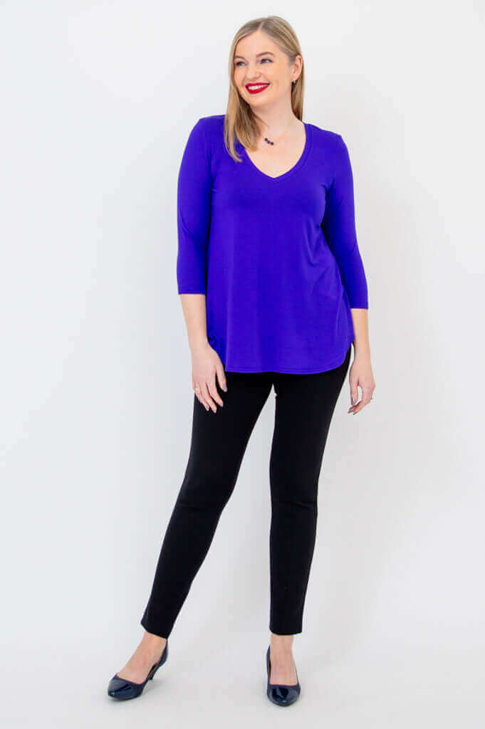 Jackie 3/4 Sleeve, Violet, Bamboo - Image 5