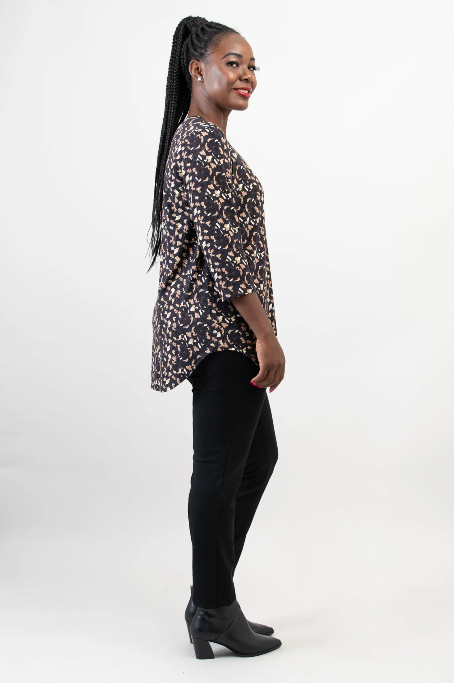 Jackie 3/4 Top, Calico, Bamboo - Final Sale - Image 5