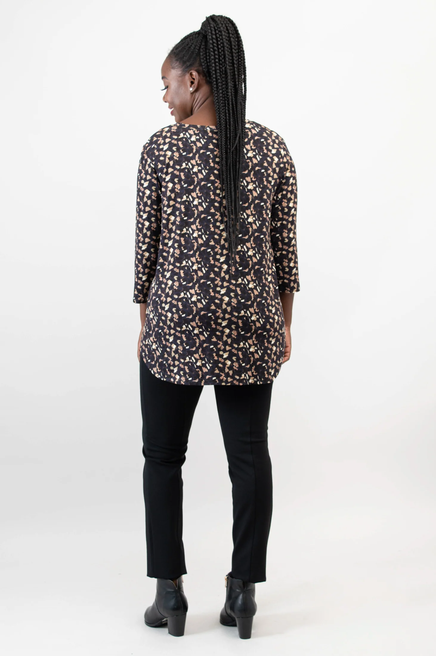 Jackie 3/4 Top, Calico, Bamboo - Final Sale - Image 6