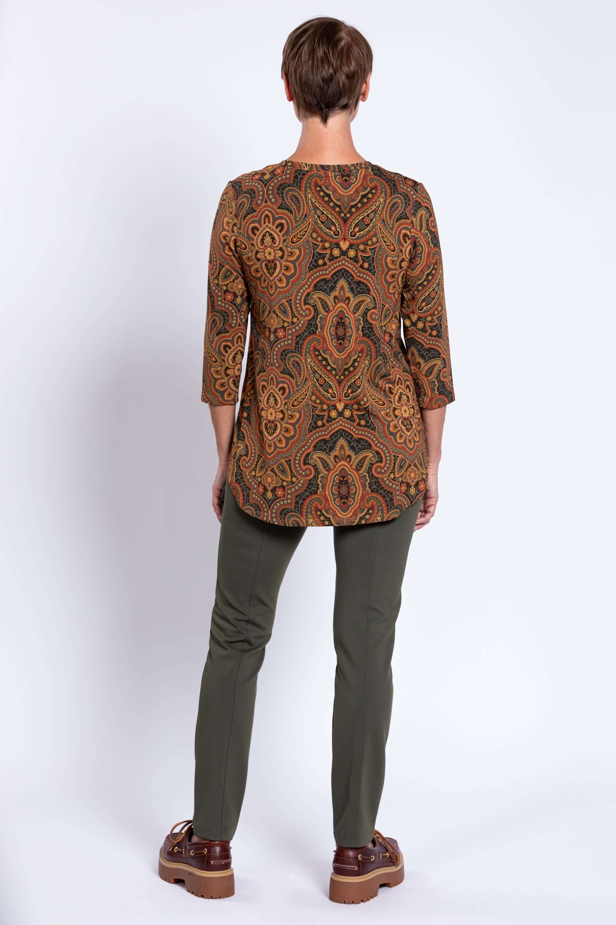Jackie 3/4 Top, Copper Paisley, Bamboo - Image 5