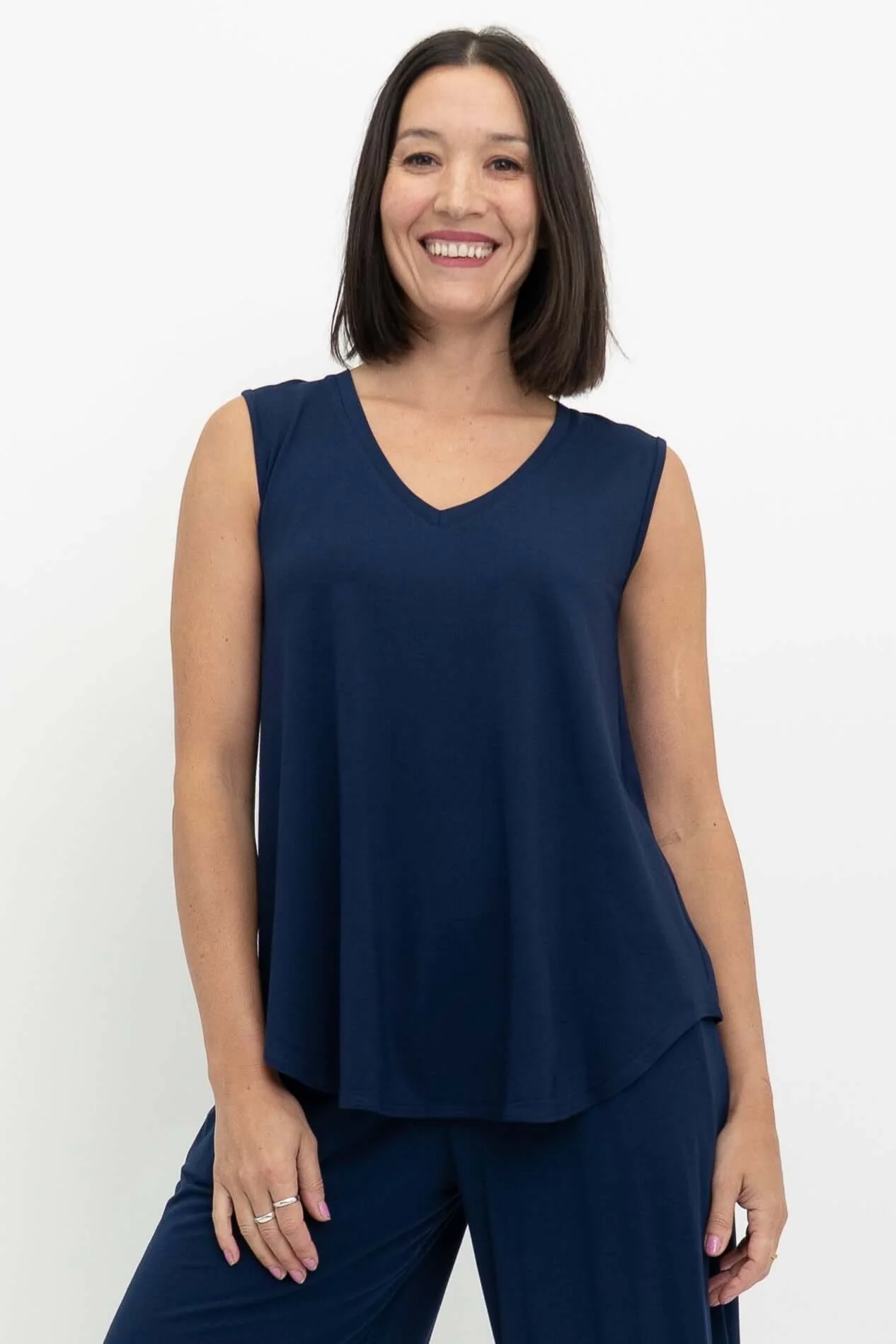 Jackie Tank, Indigo, Bamboo