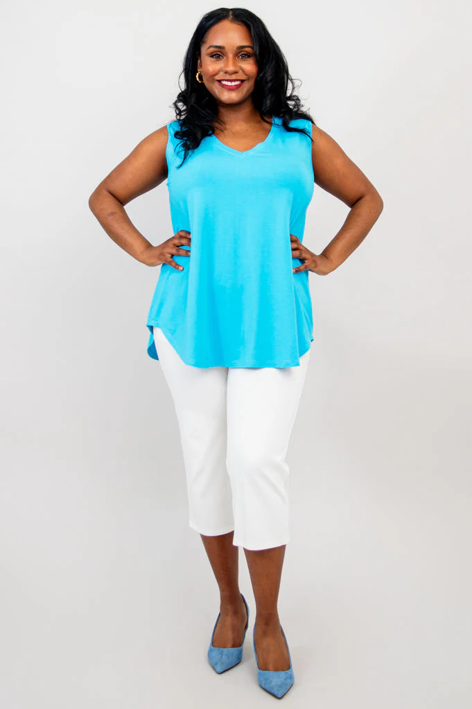 Jackie Tank, Turquoise, Bamboo - Image 3