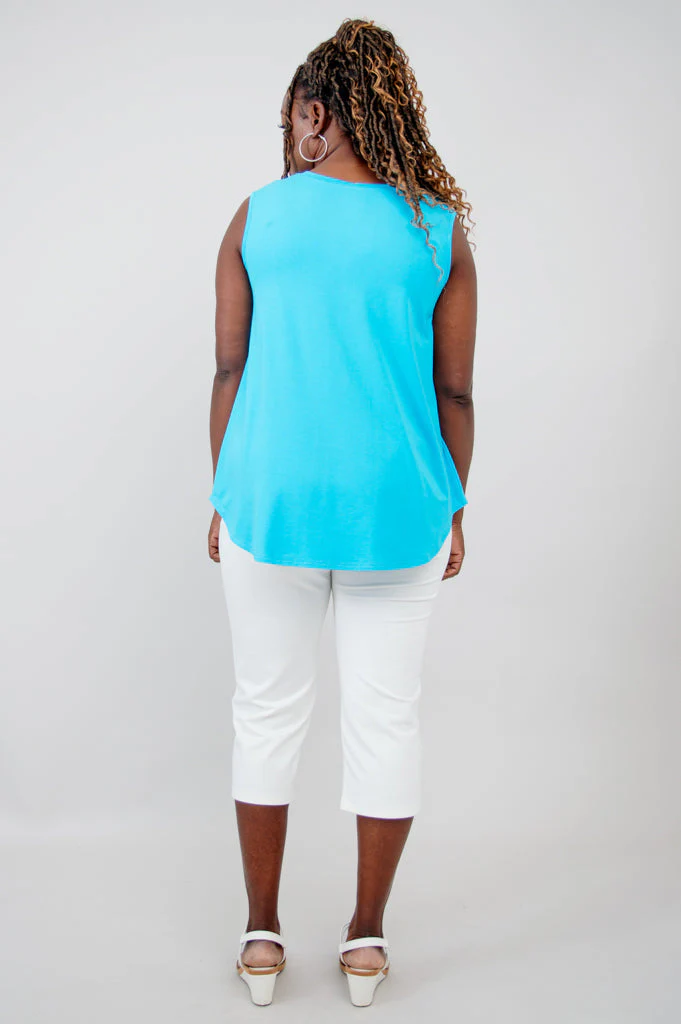 Jackie Tank, Turquoise, Bamboo - Image 4