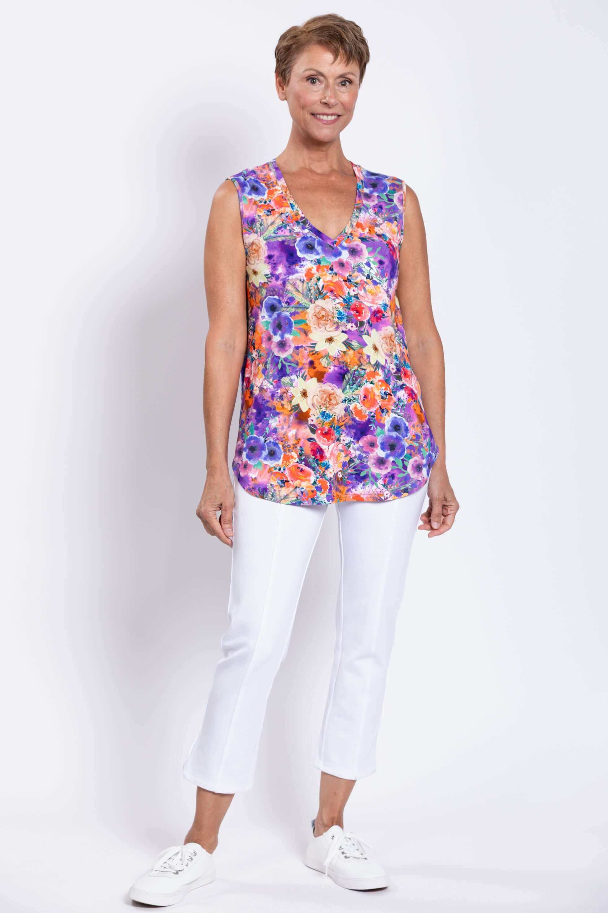 Jackie Tank, Violet Fiesta, Bamboo - Image 2