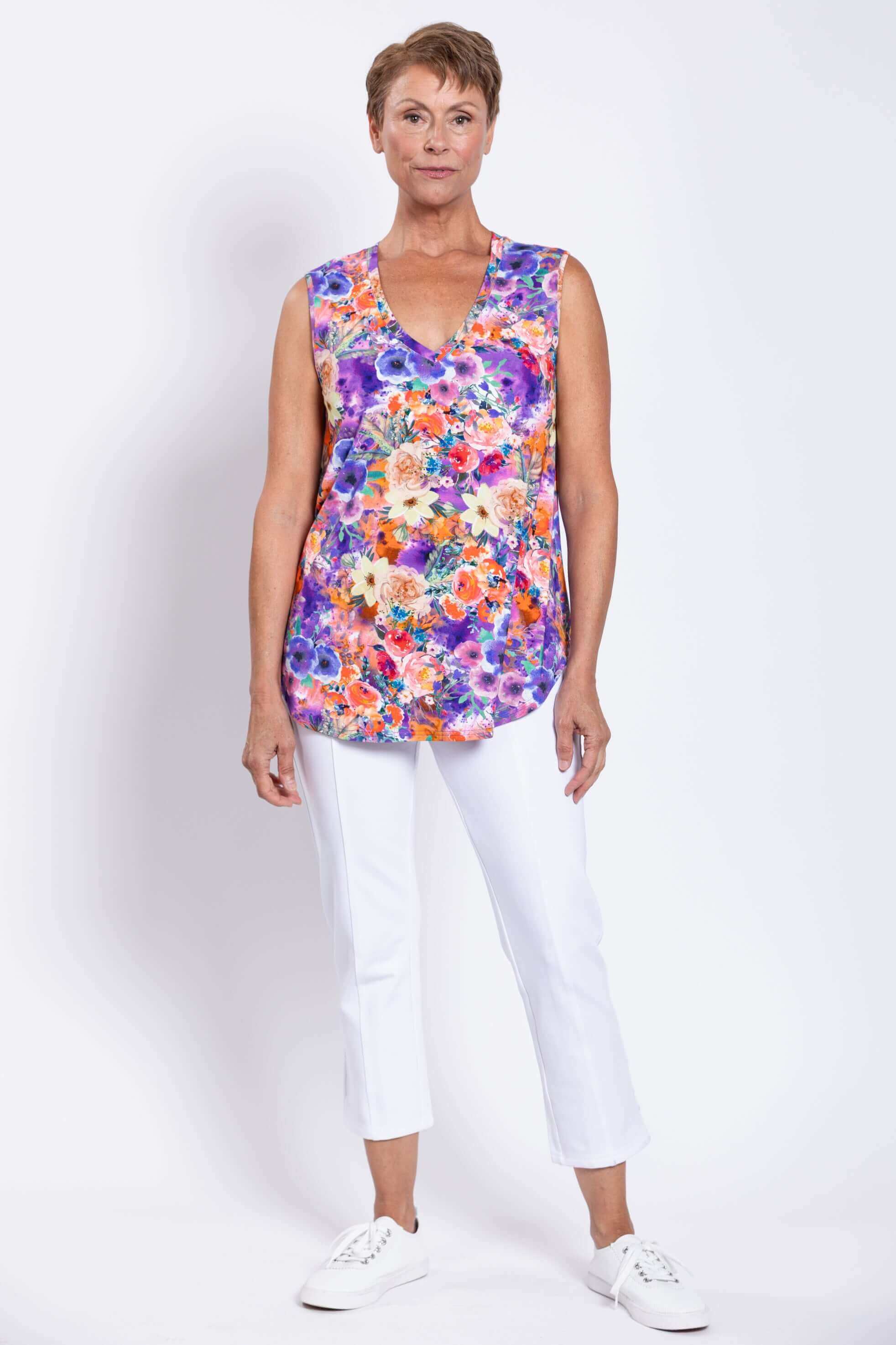 Jackie Tank, Violet Fiesta, Bamboo - Image 3