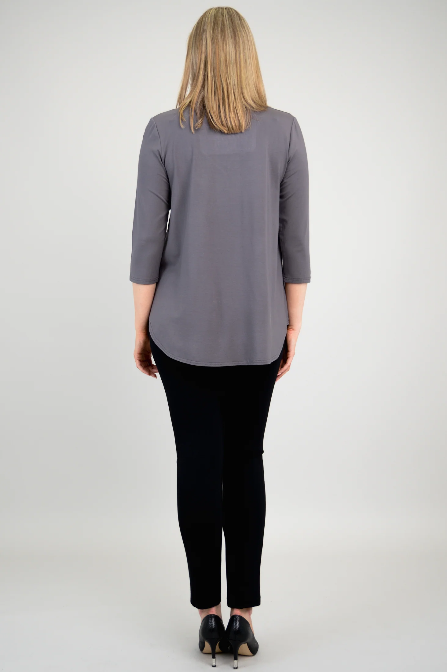Jackie 3/4 Top, Charcoal, Bamboo - Final Sale - Image 6