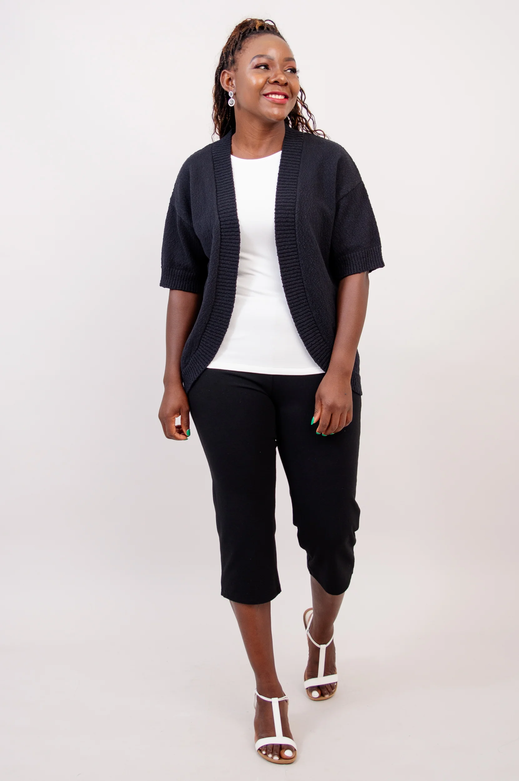Jana Cardigan, Black, Cotton - Final Sale - Image 3
