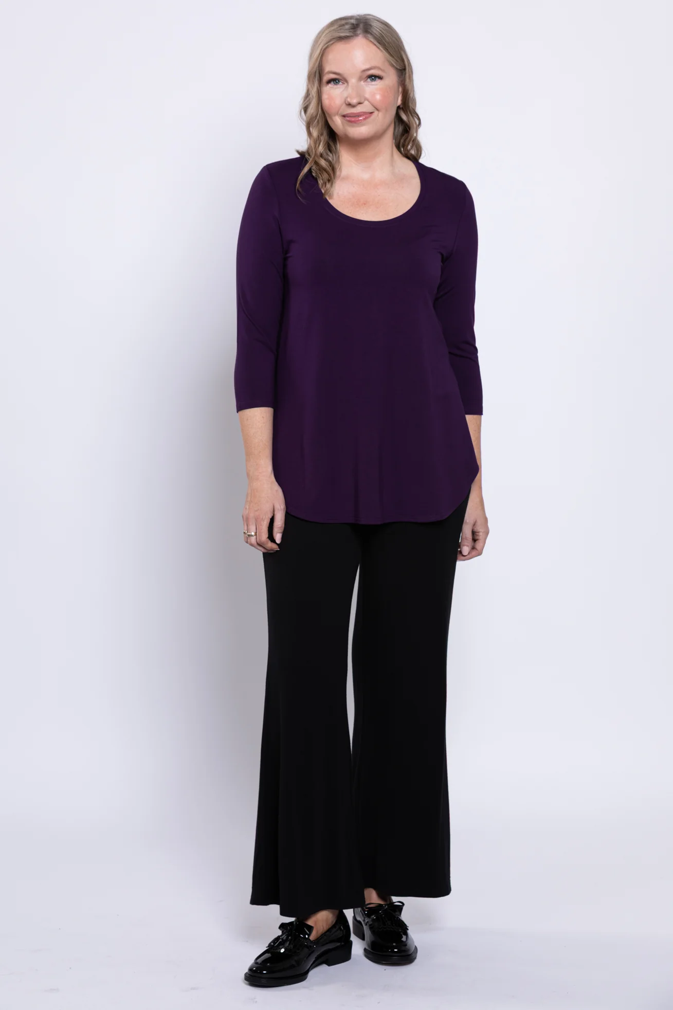 Jazz 3/4 Slv Top, Royale, Bamboo - Image 3