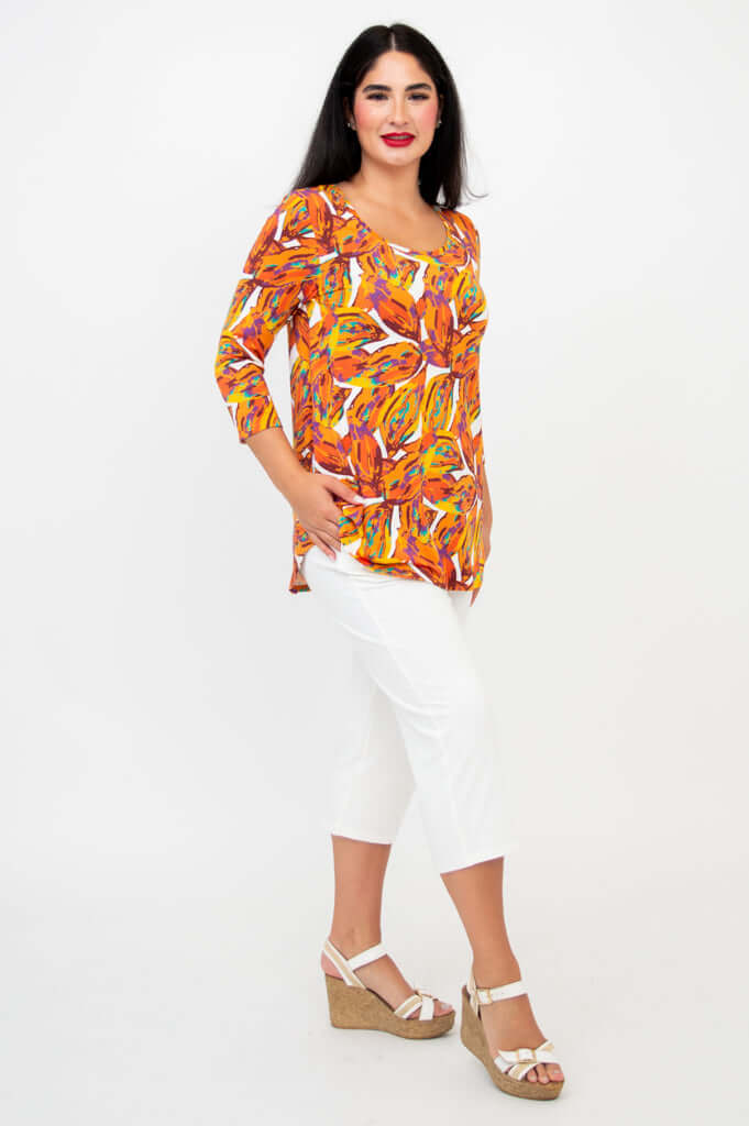 Jazz 3/4 Slv Top, Koko, Bamboo -Final Sale - Image 3