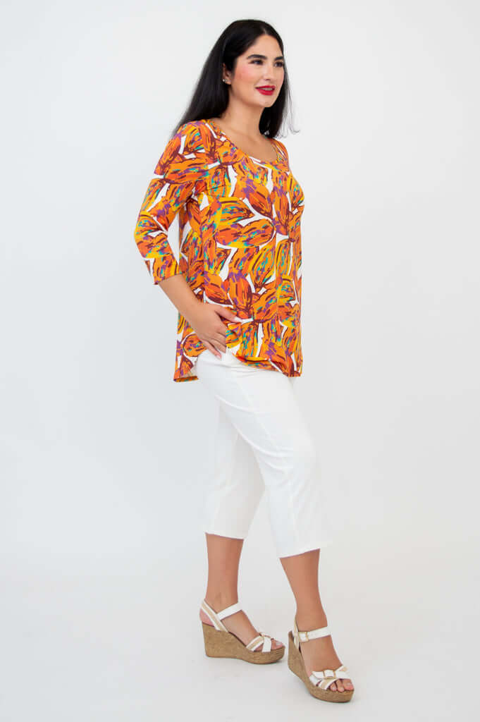 Jazz 3/4 Slv Top, Koko, Bamboo -Final Sale - Image 4