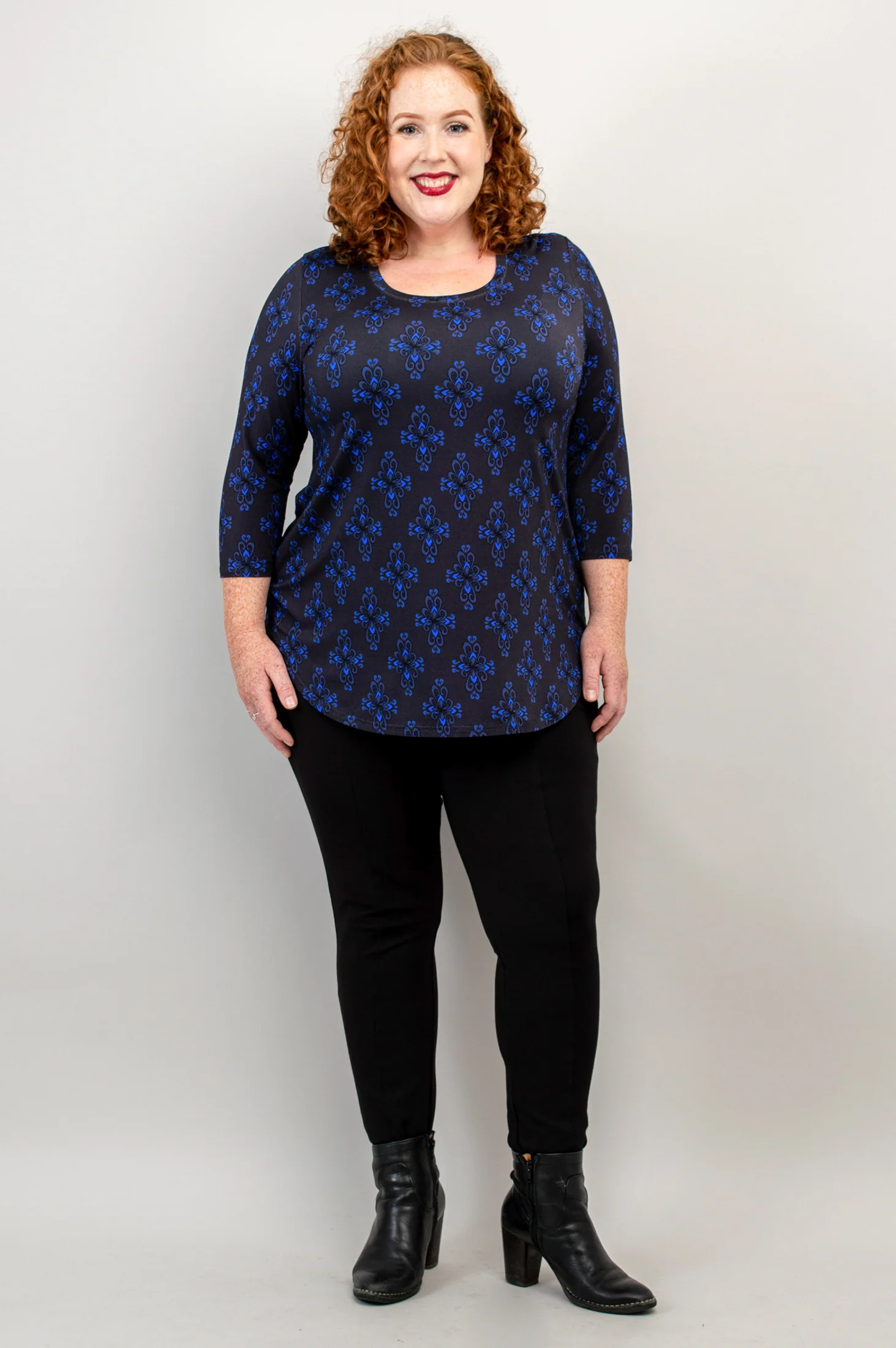 Jazz 3/4 Top, Blue French, Bamboo - Final Sale - Image 4