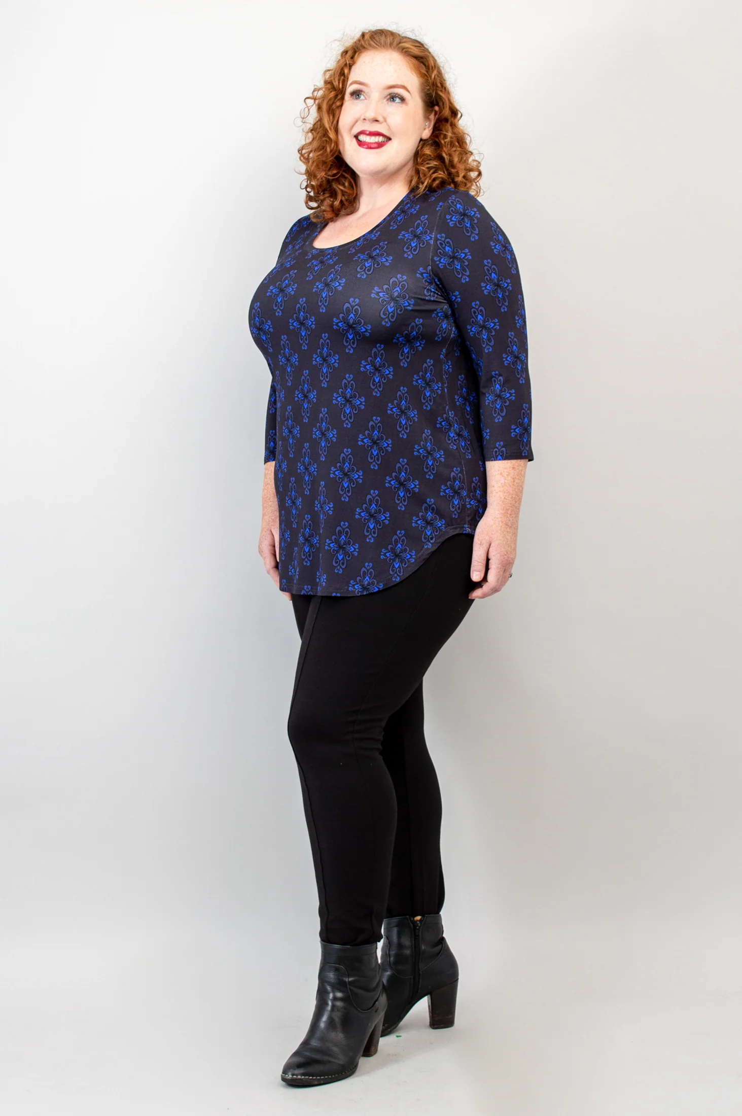 Jazz 3/4 Top, Blue French, Bamboo - Final Sale - Image 5
