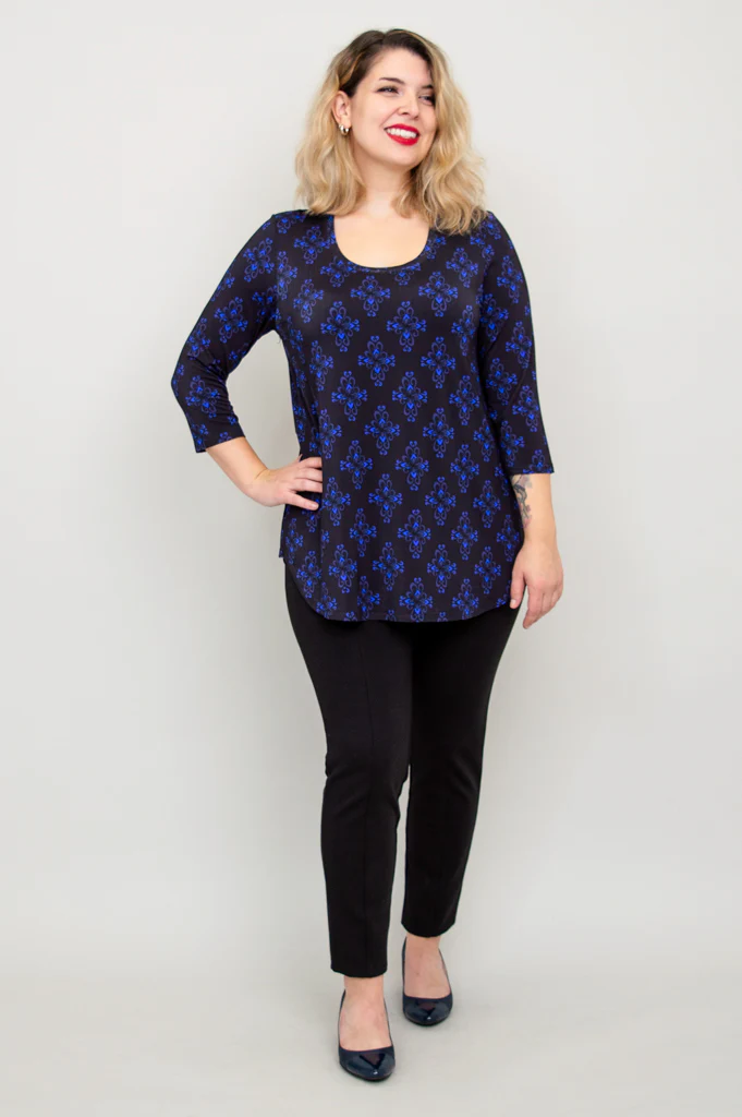 Jazz 3/4 Top, Blue French, Bamboo - Final Sale - Image 6