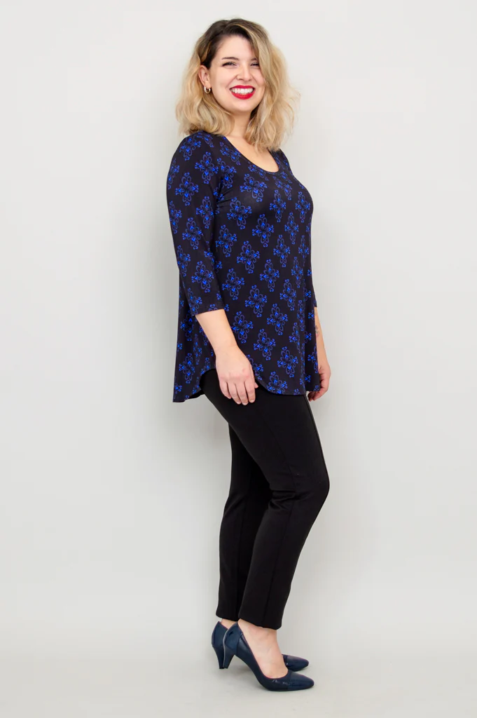 Jazz 3/4 Top, Blue French, Bamboo - Final Sale - Image 7