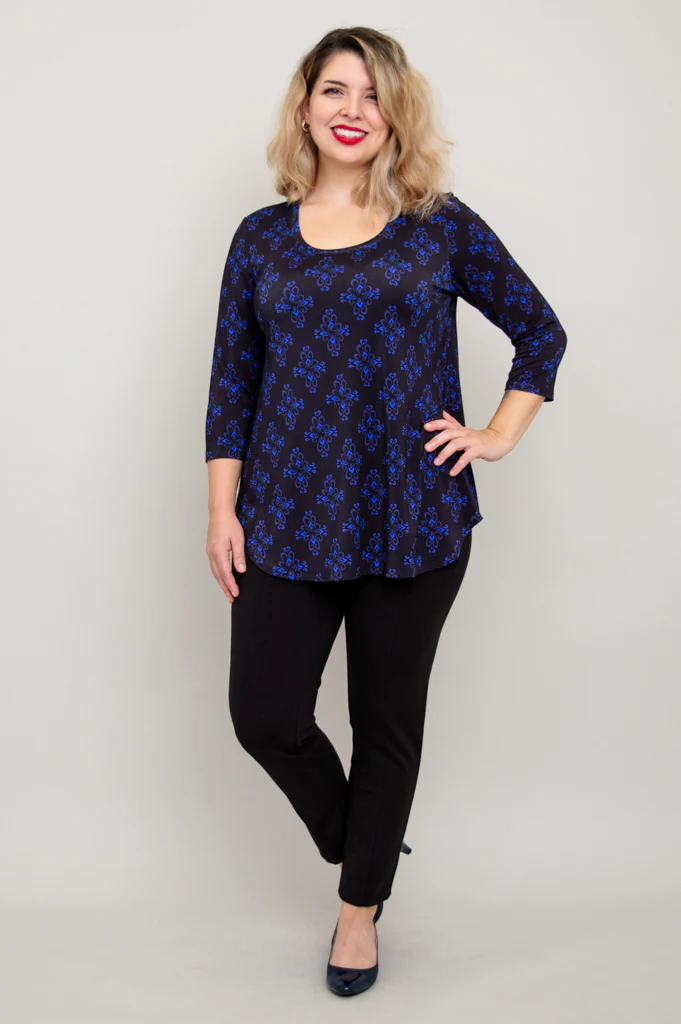Jazz 3/4 Top, Blue French, Bamboo - Final Sale - Image 8