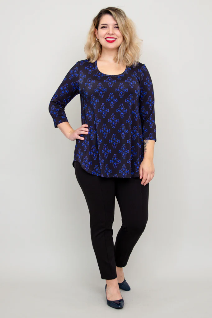 Jazz 3/4 Top, Blue French, Bamboo - Final Sale - Image 9
