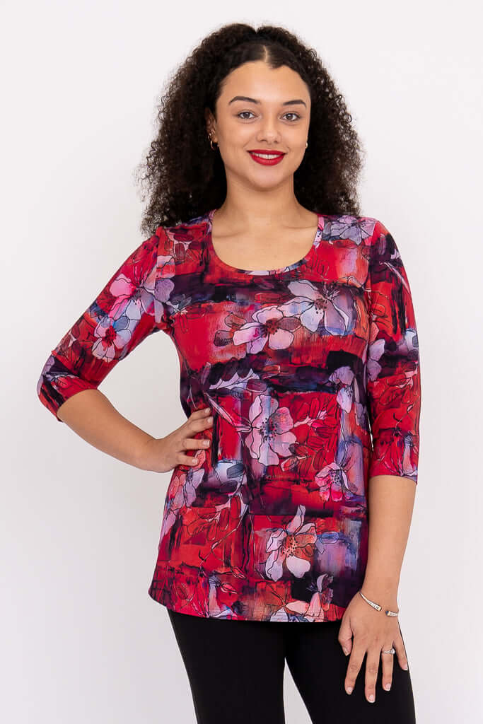 Jazz 3/4 Top, Lipstick Thoughts, Bamboo