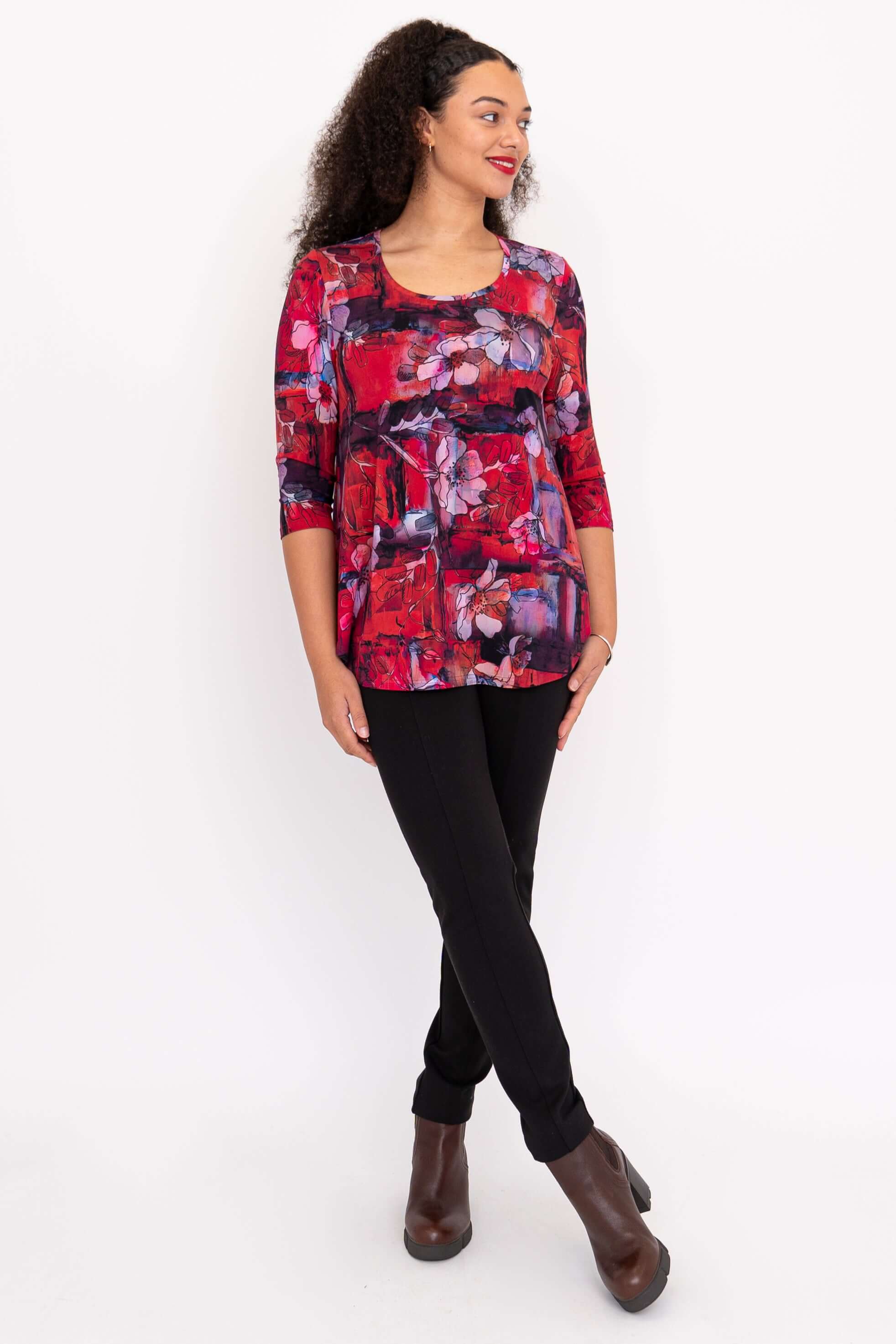 Jazz 3/4 Top, Lipstick Thoughts, Bamboo - Image 4