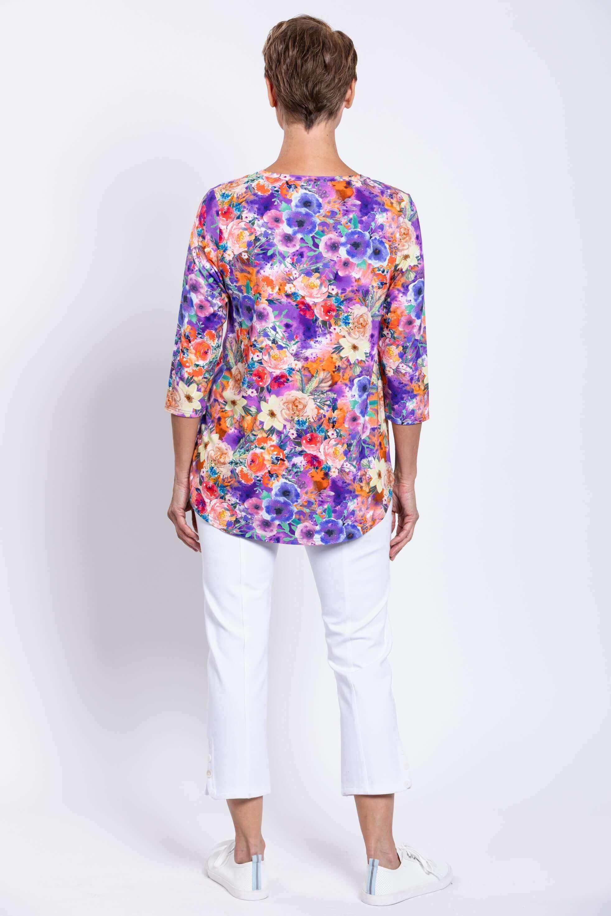 Jazz 3/4 Top, Violet Fiesta, Bamboo - Image 4