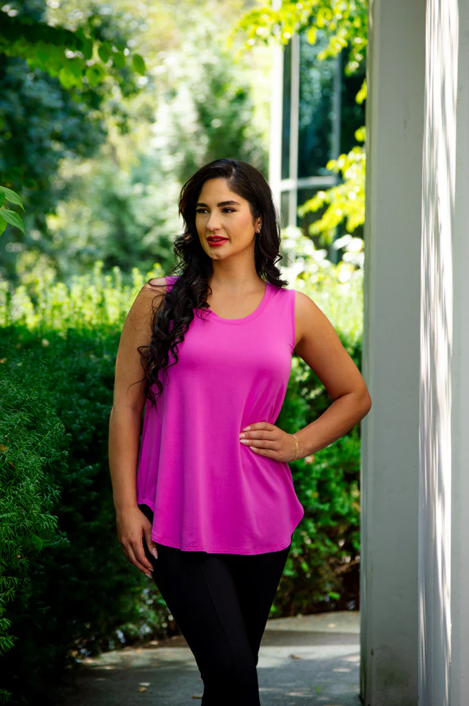 Jazz Tank, Pink, Bamboo -Final Sale - Image 2
