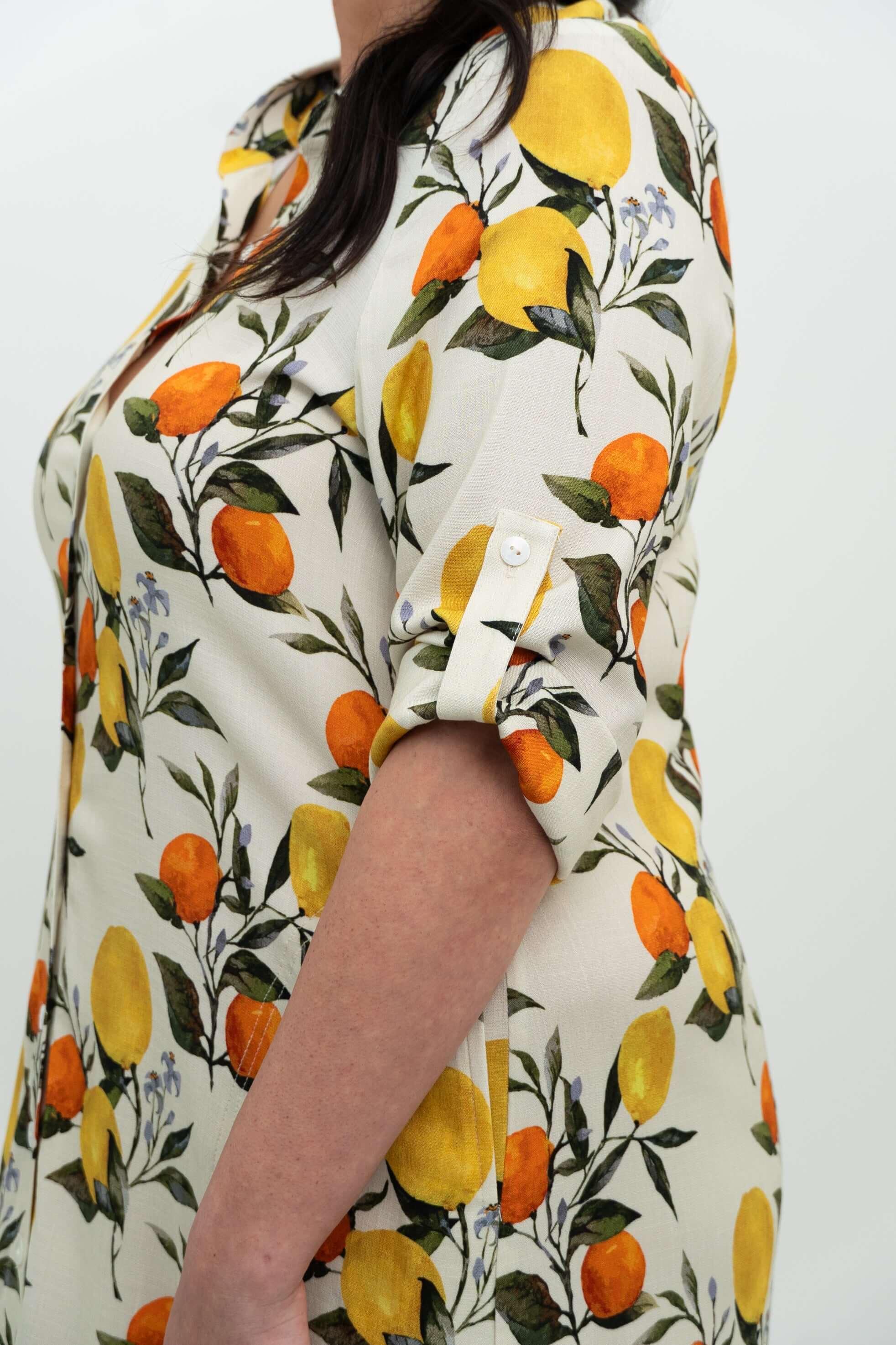 Jennifer Dress, Lemonade, Linen Bamboo - Image 3