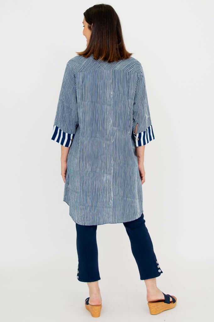 Jimal Blouse, Indigo Stripe - Image 5