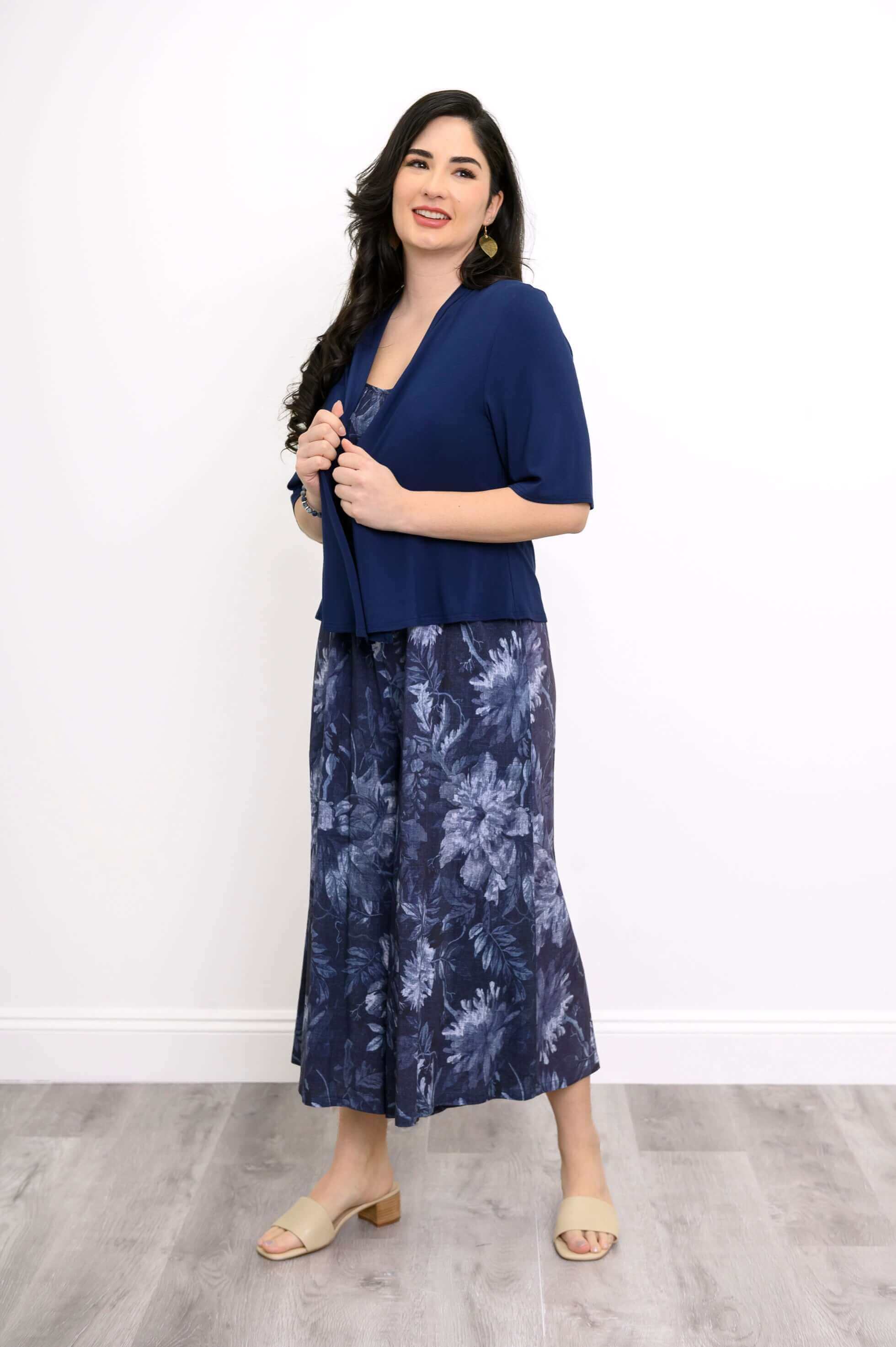 Joanna Jumpsuit, Indigo Mood, Linen Bamboo - Image 2