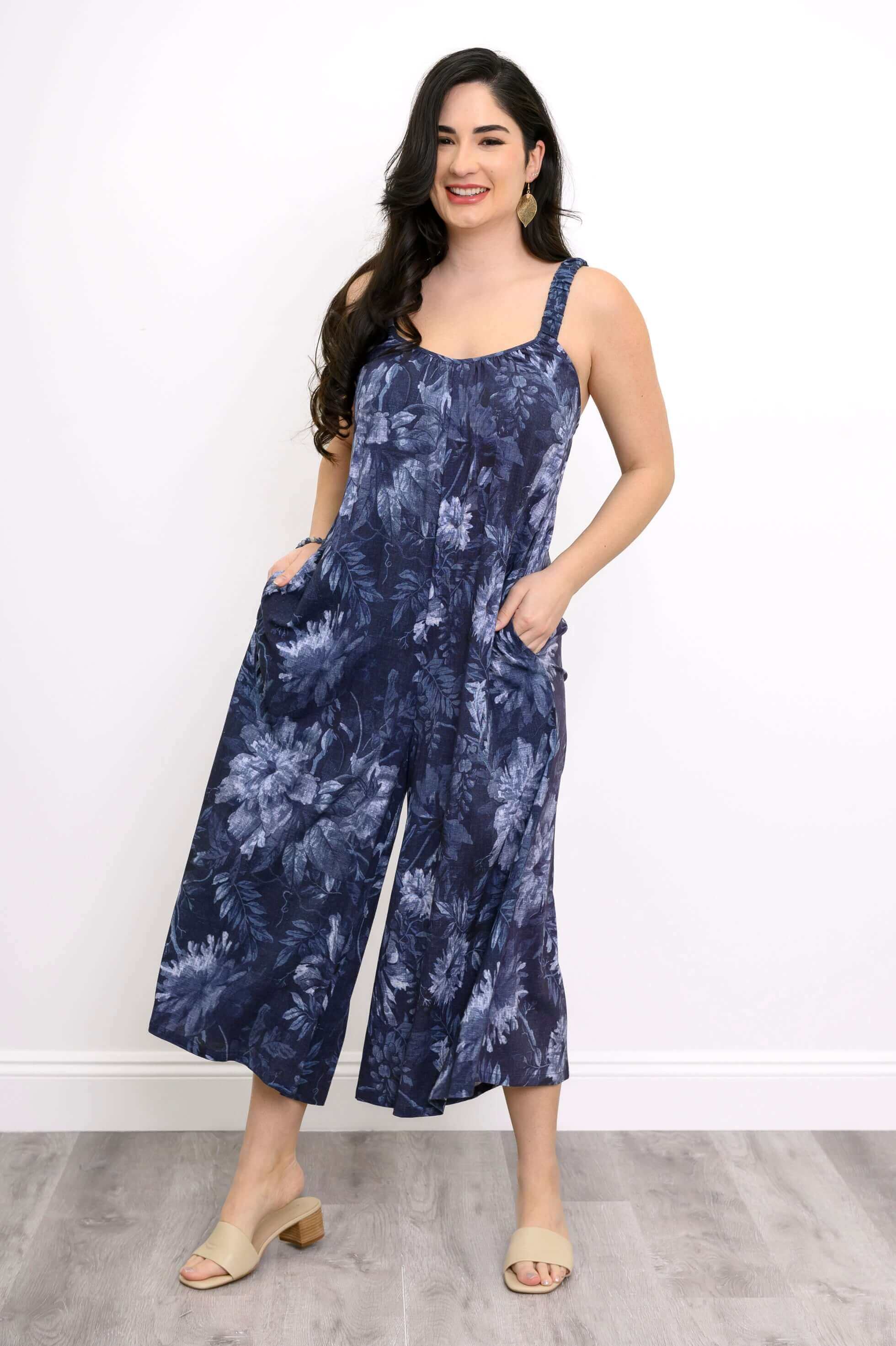 Joanna Jumpsuit, Indigo Mood, Linen Bamboo - Image 3